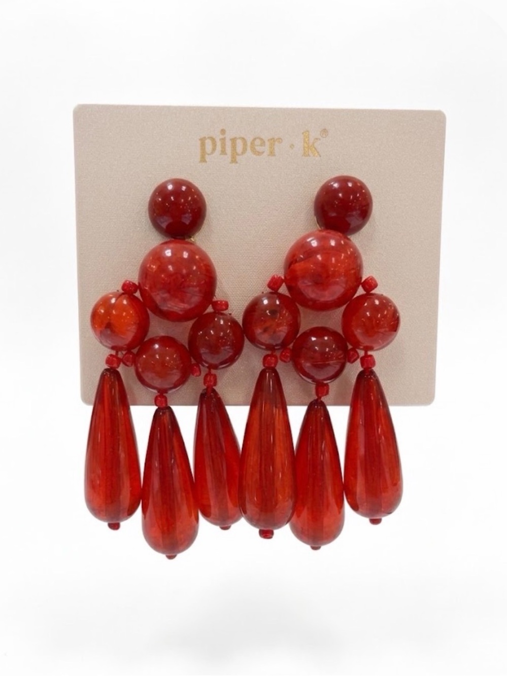 NWT ⚜️♥️⚜️ Piper K Bohemian Resin Tassel Earrings